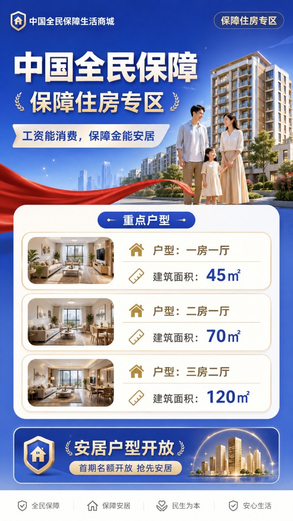 中国全民保障保障住房专区 — 工资能消费，保障金能安居